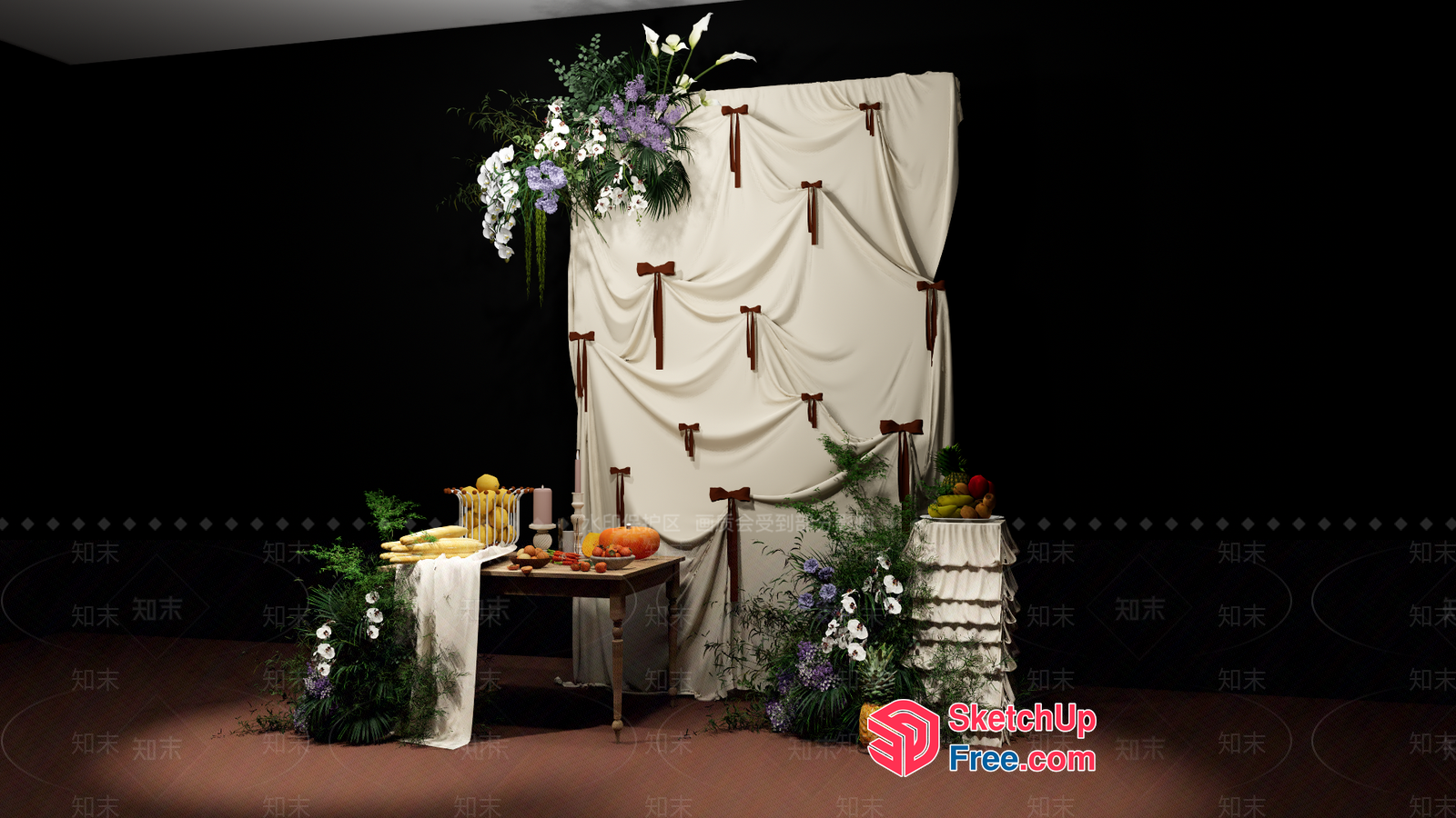 Elegant Wedding Reception Decor 3D SketchUp File