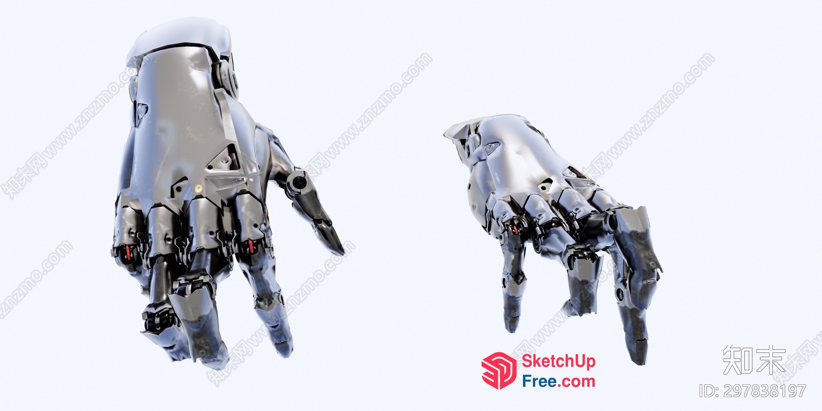 Futuristic Metal Hand Models 3D SketchUp File
