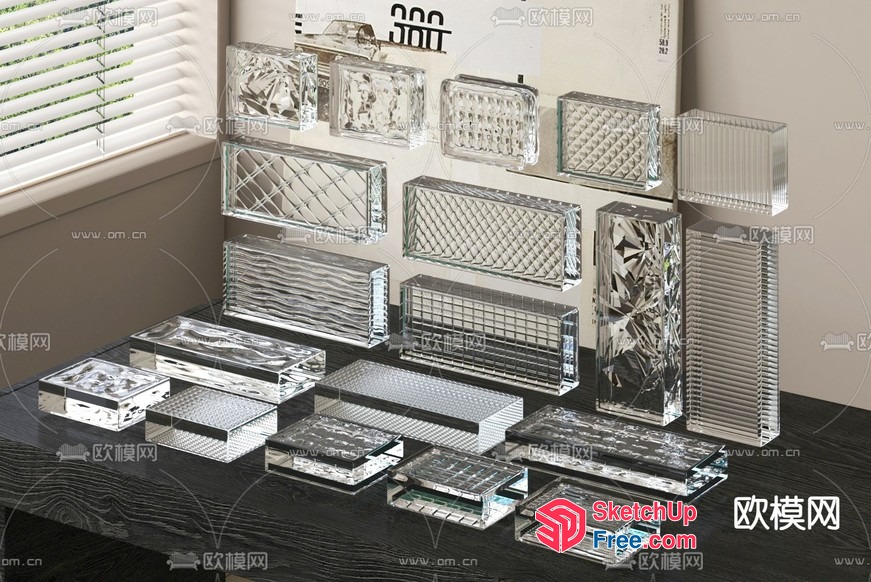 Glass Brick Collection 3D SketchUp File