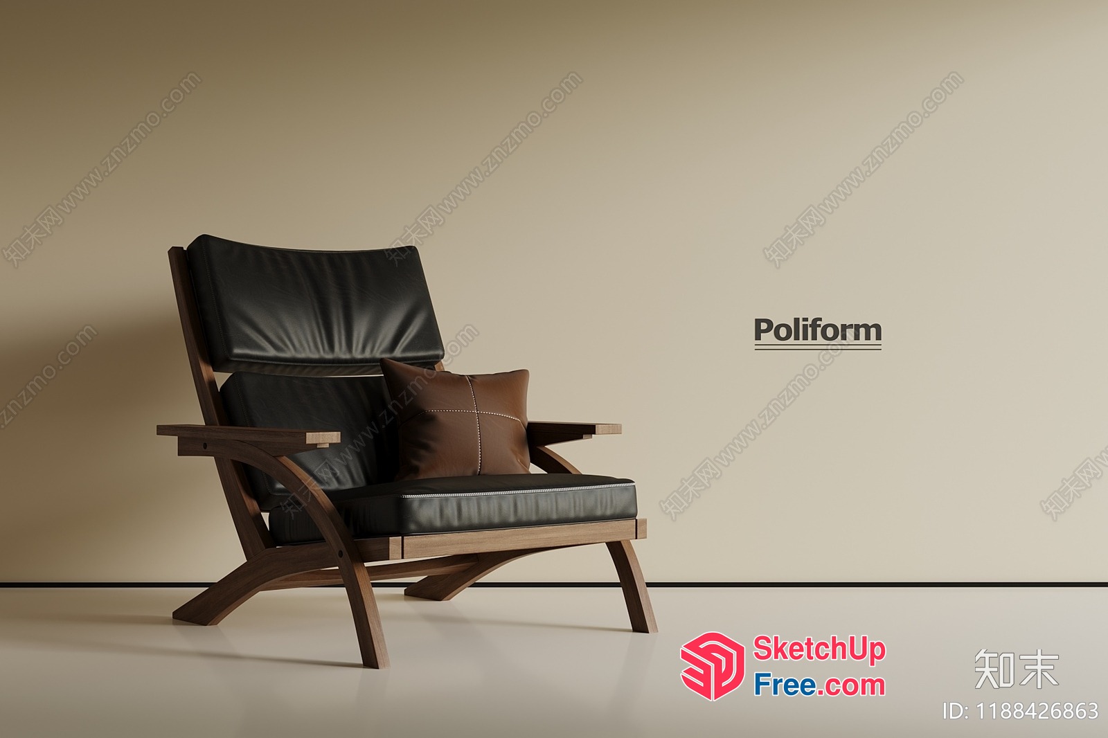 Elegant Poliform Furniture For A Modern Living Room 3D SketchUp File