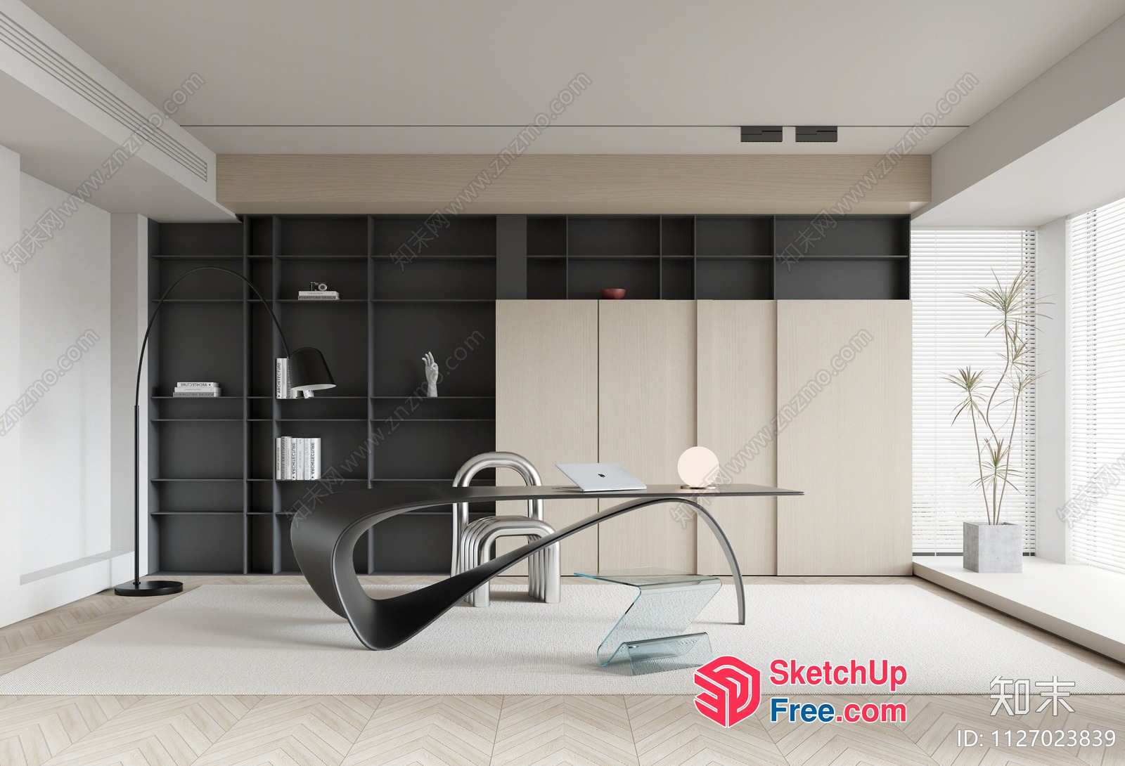 Modern Minimalist Office Interior Design 3D SketchUp File