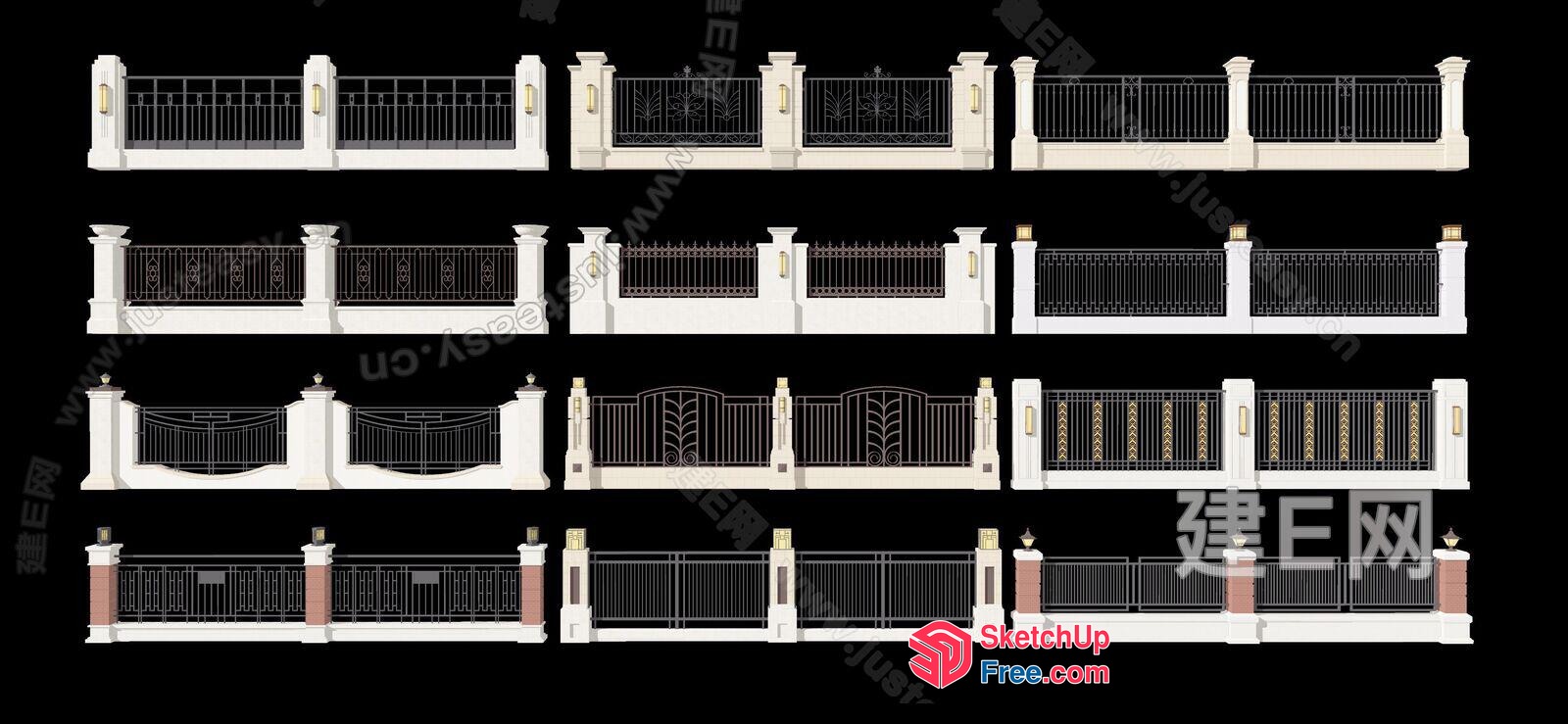 Elegant Ornate Railing Designs 3D SketchUp File