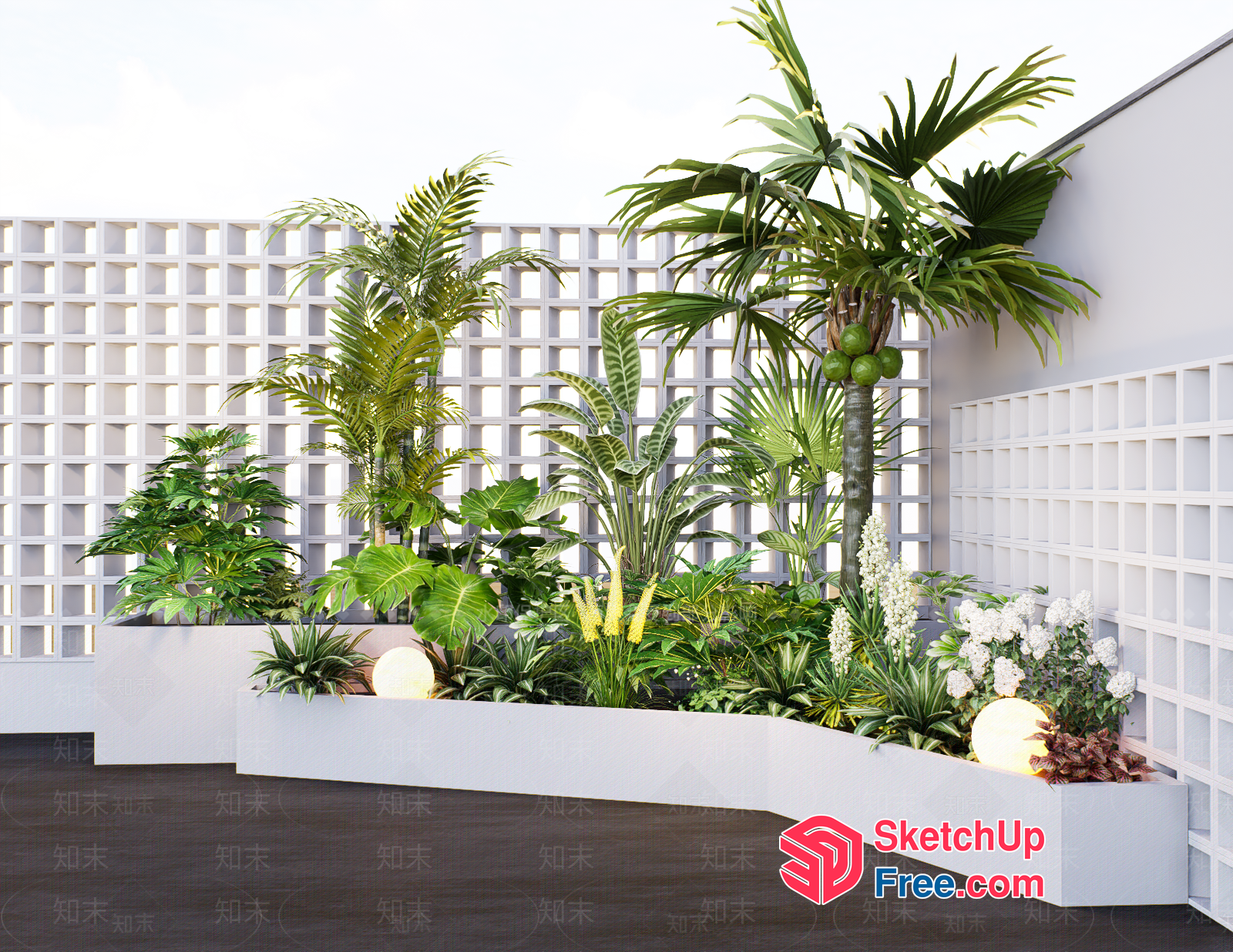 Exotic Tropical Garden 3D SketchUp File