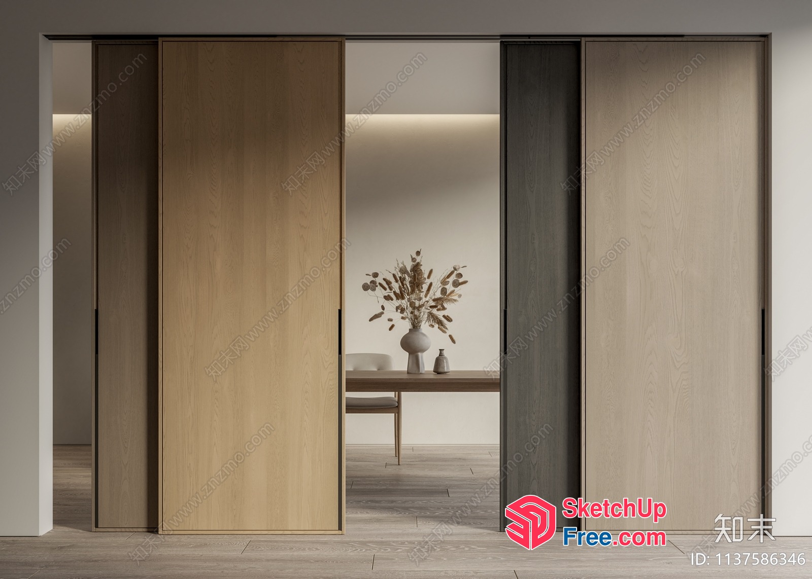 Modern Sliding Door Interior 3D SketchUp File