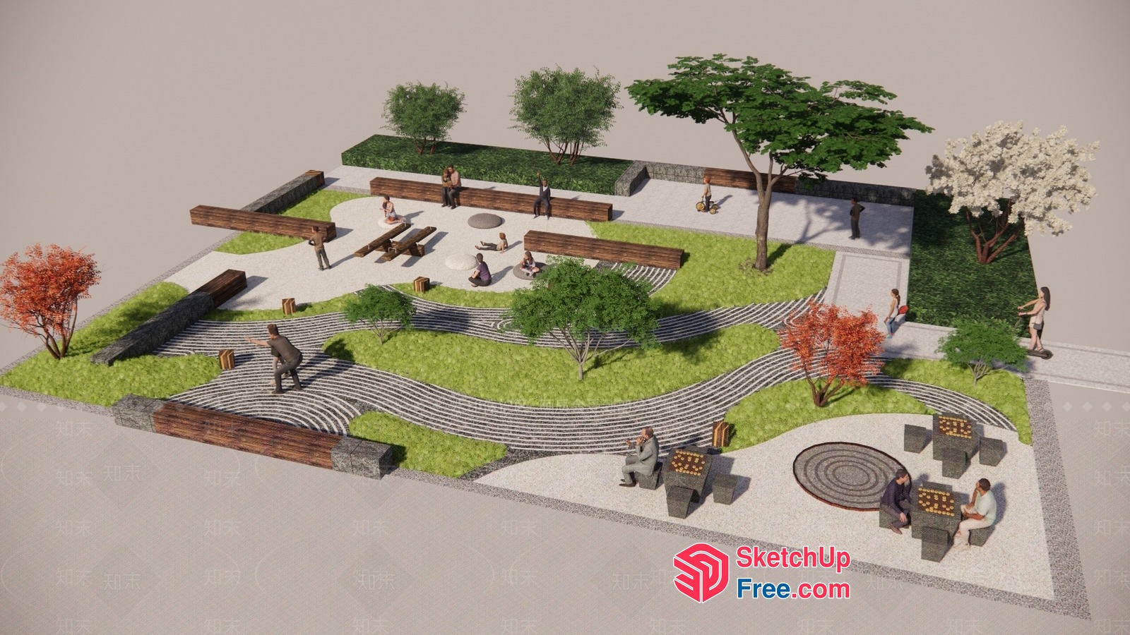 Serene Outdoor Gathering Space 3D SketchUp File