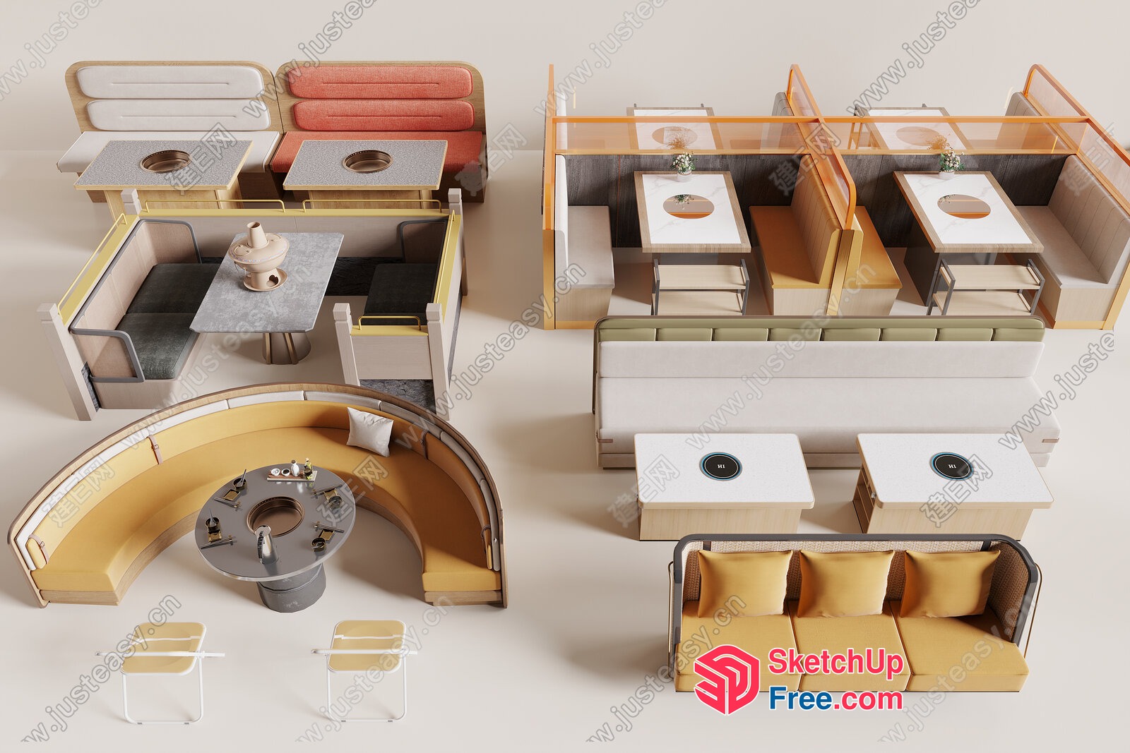 Modern Dining And Living Room Furniture 3D SketchUp File