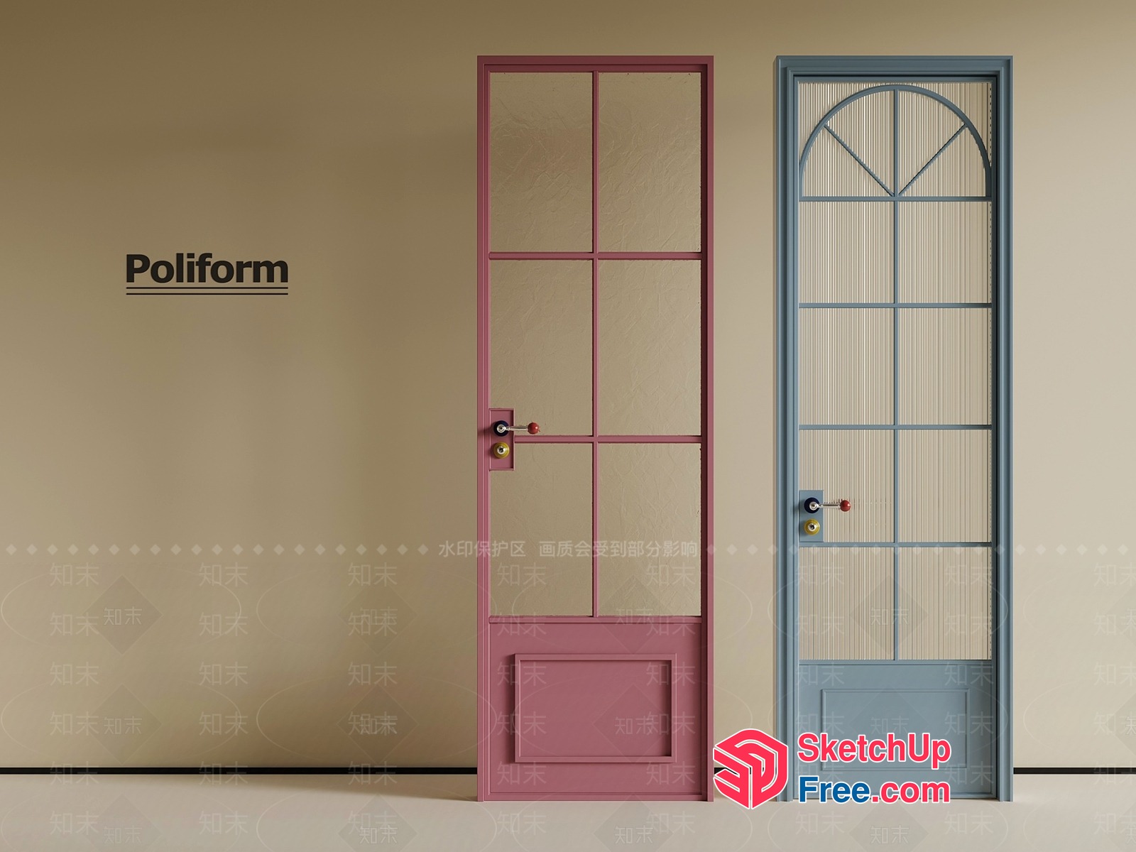 Elegant Doors With Poliform Style 3D SketchUp File