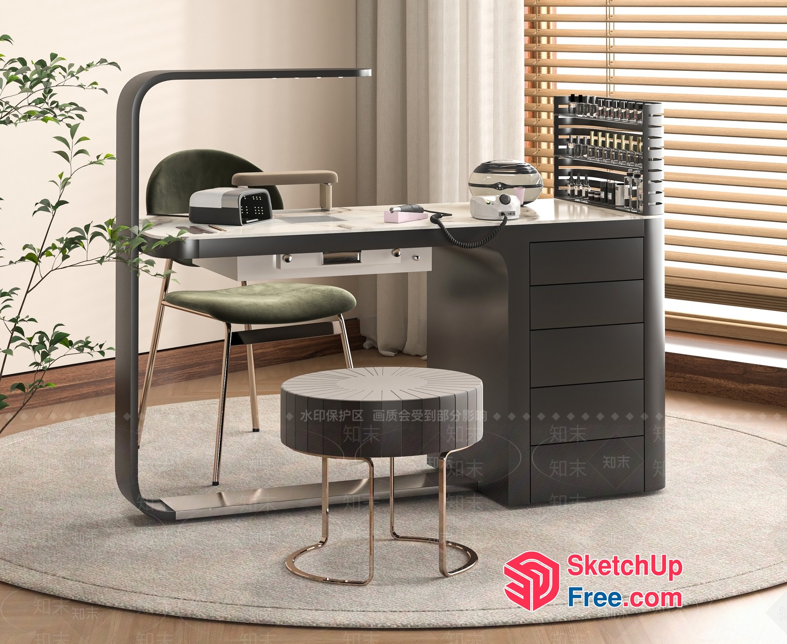Modern Minimalist Office Space With Sleek Furniture And Natural Light 3D SketchUp File