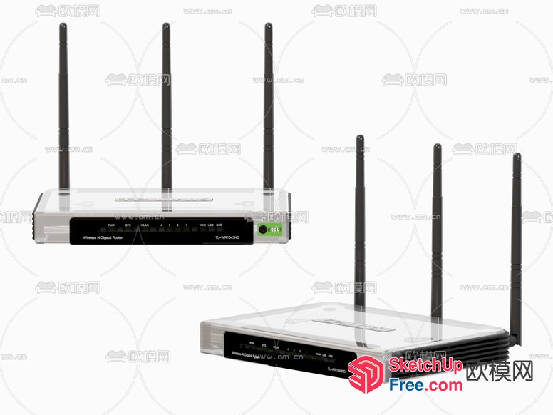 Wireless No Gigabit Router 3D SketchUp File