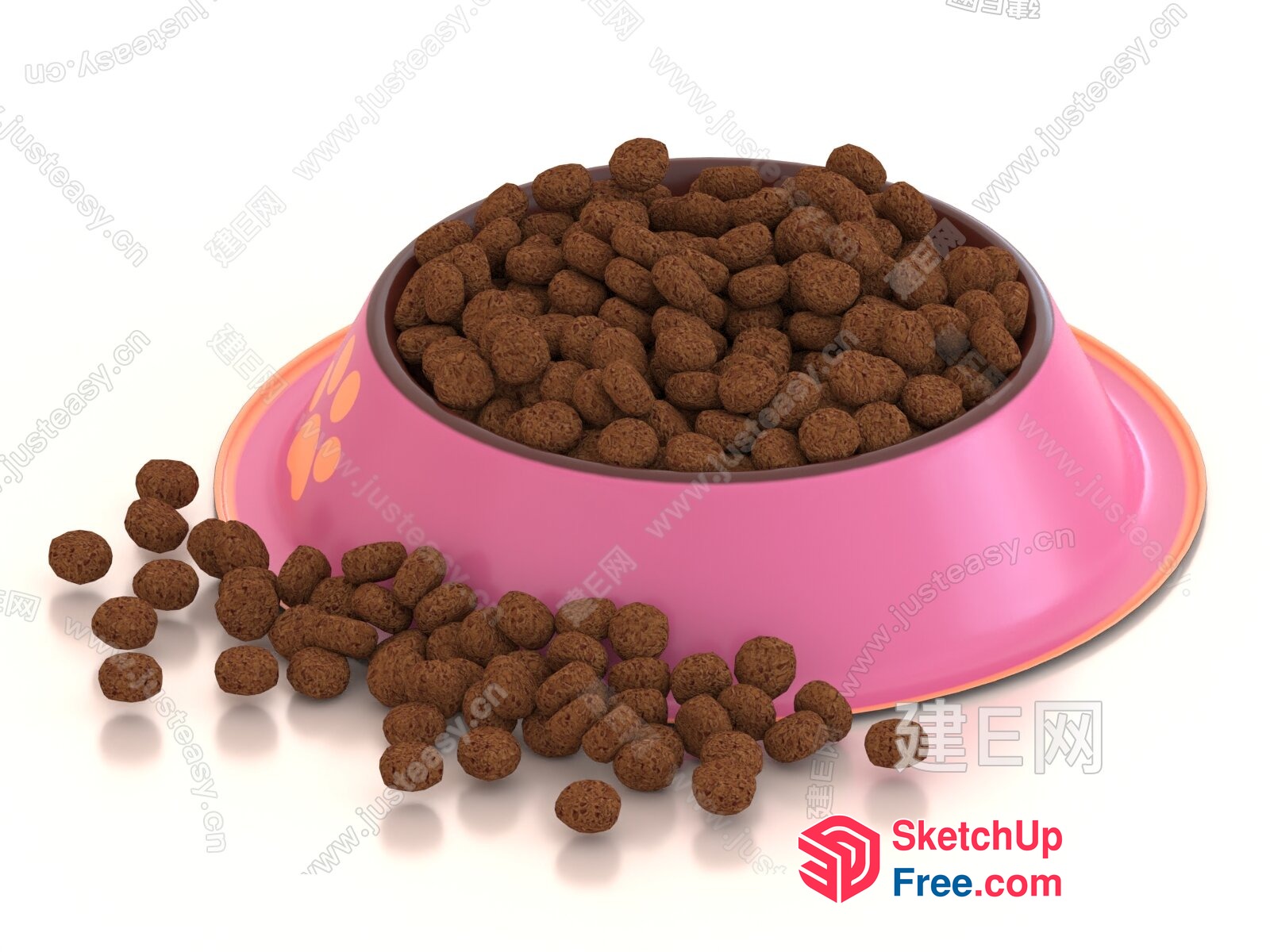 Pink Pet Food Bowl 3D SketchUp File