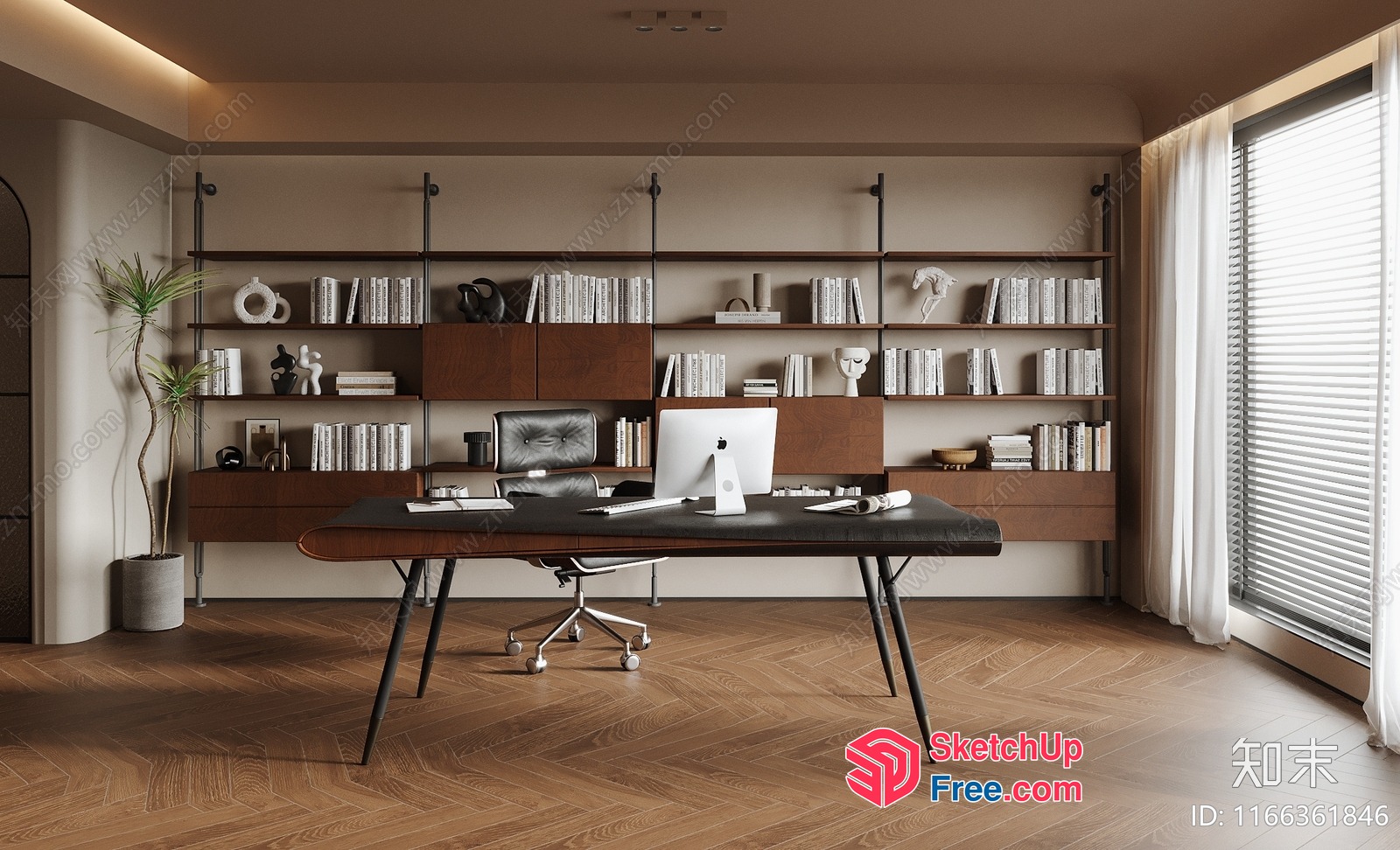 Modern Office Space With Minimalist Decor And Natural Light 3D SketchUp File