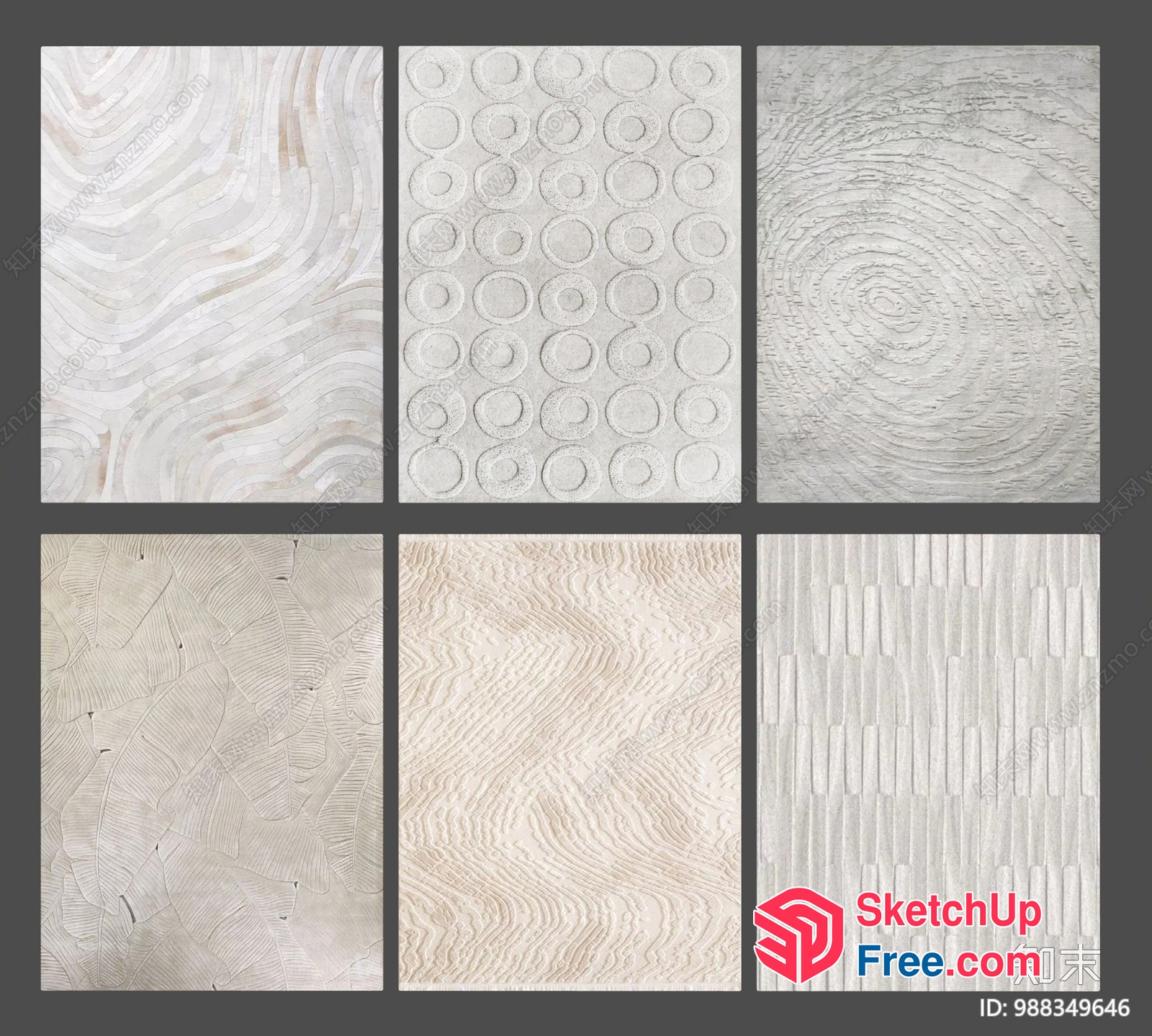 Textured Geometric Patterns 3D SketchUp File
