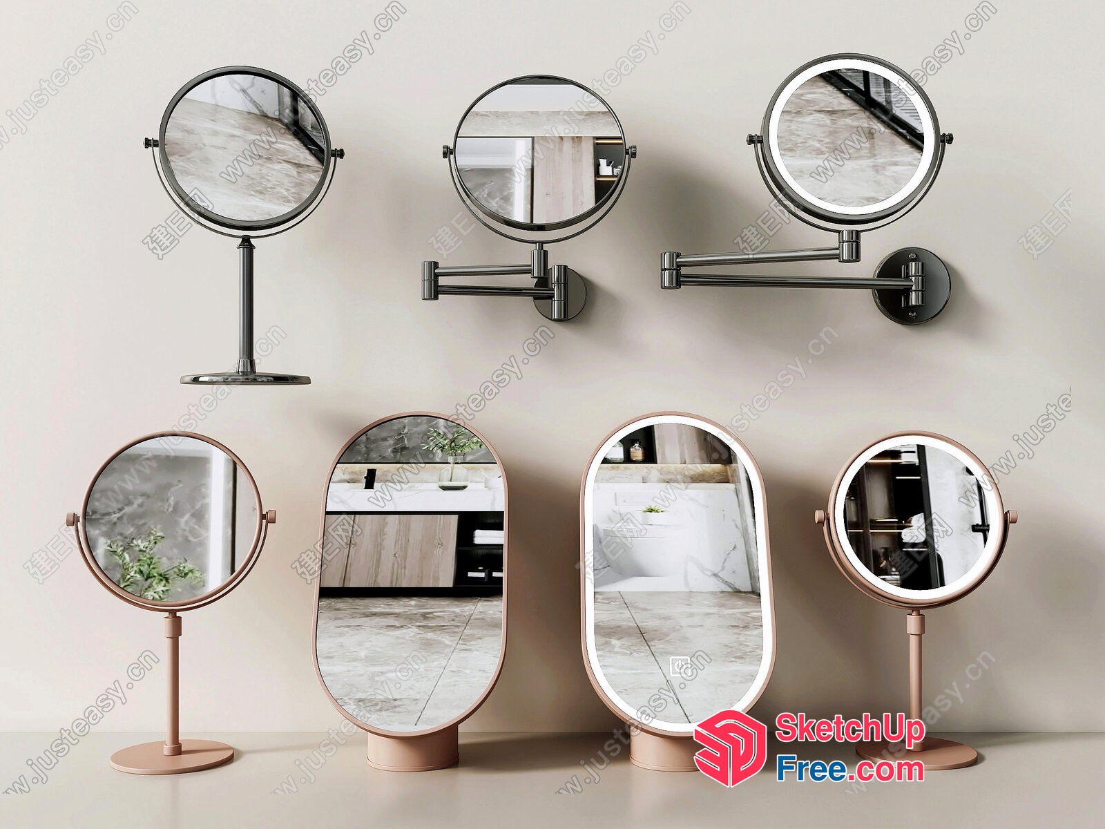 Modern Mirrors For Bathroom And Bedroom Decor 3D SketchUp File