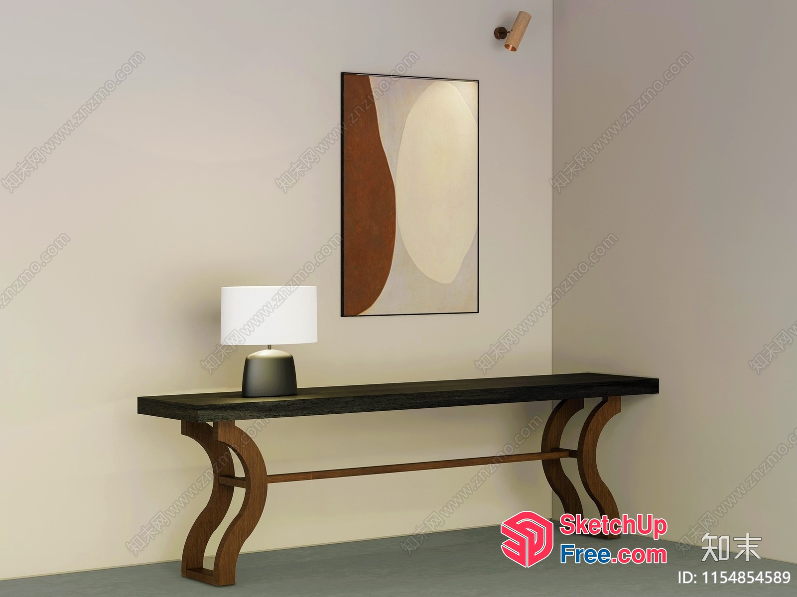 Elegant Modern Minimalist Style Console Table 3D SketchUp File