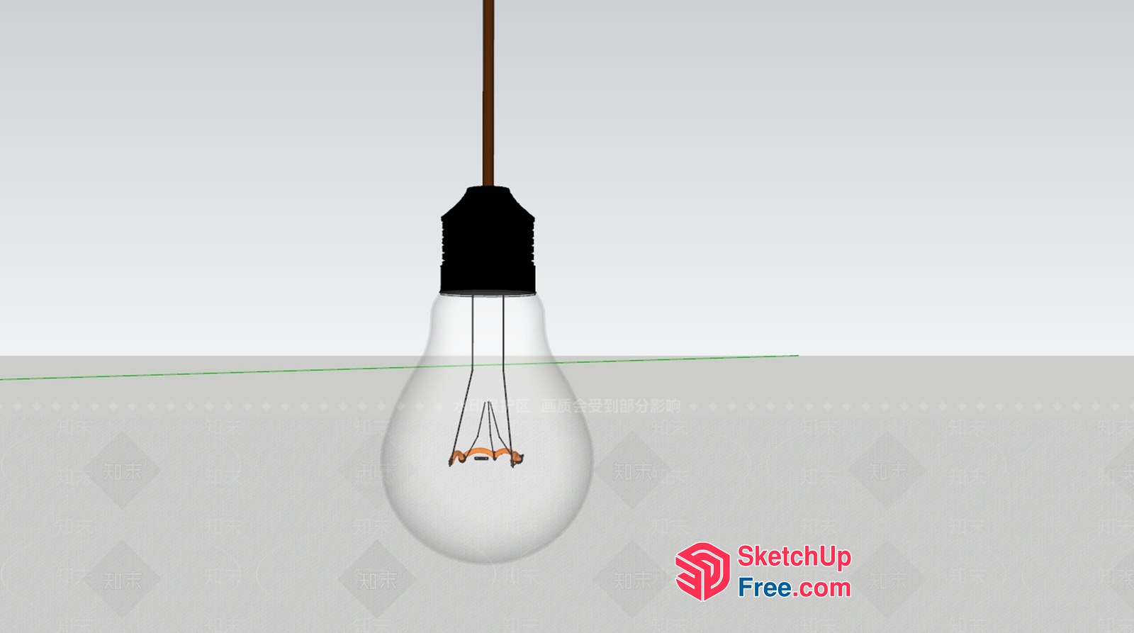Suspended Light Bulb Over Water Surface 3D SketchUp File