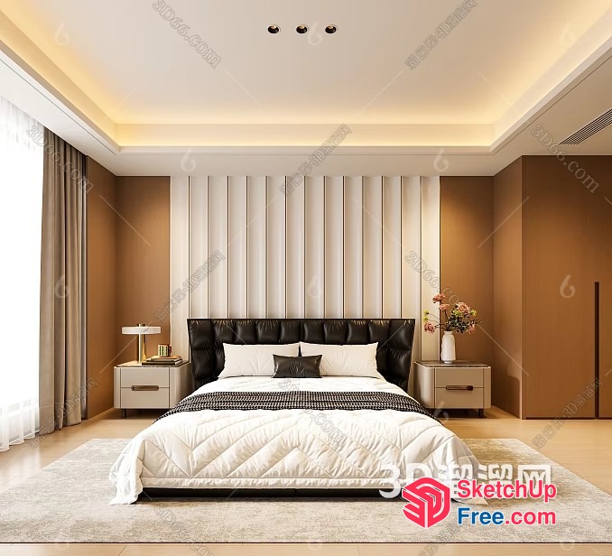 Modern Minimalist Bedroom Interior Design 3D SketchUp File