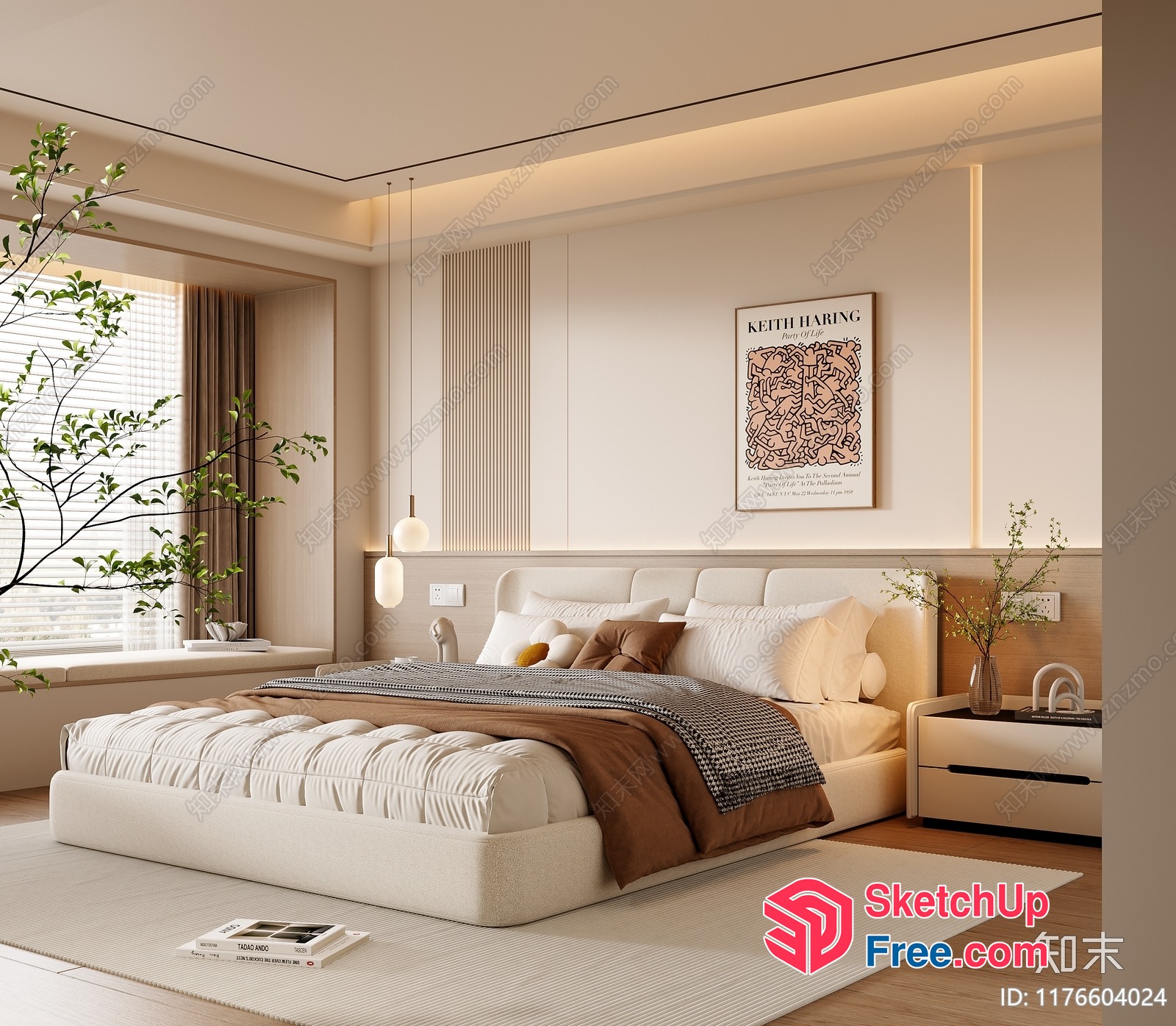 Elegant Modern Minimalist Bedroom Design 3D SketchUp File