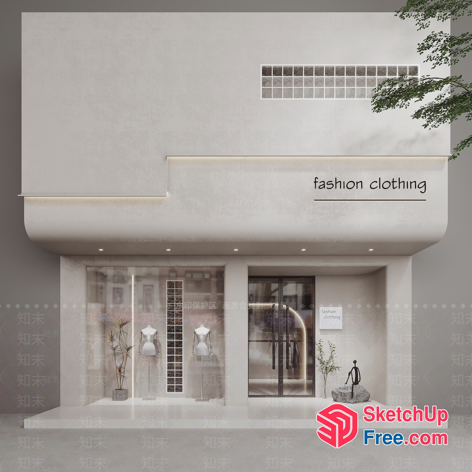 Modern Minimalist Fashion Store 3D SketchUp File