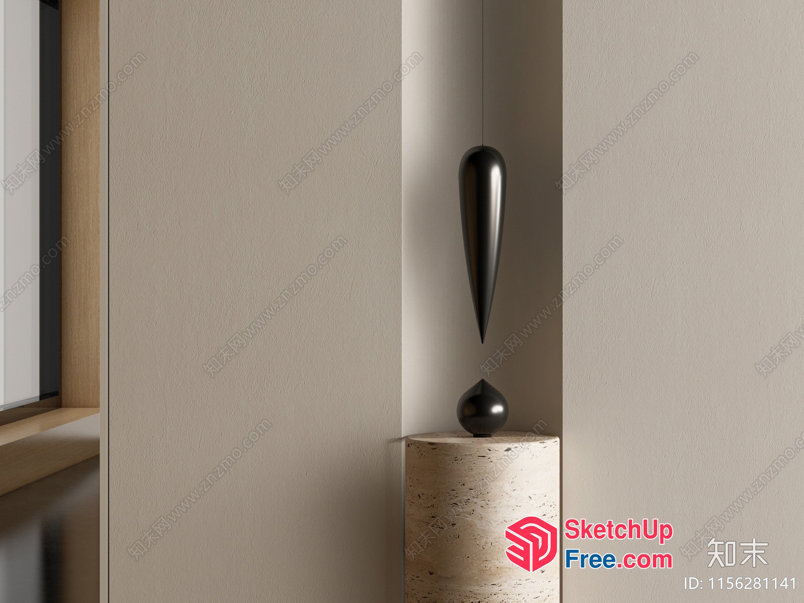 A Pillar And A Ball On A Pedestal 3D SketchUp File