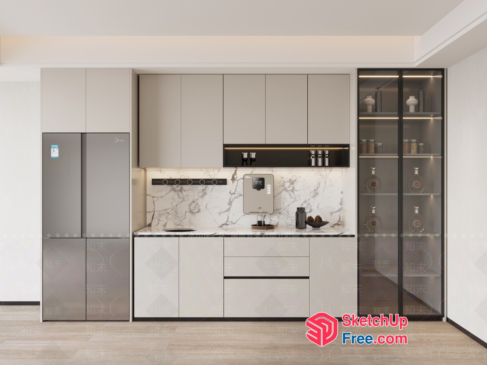 Modern Kitchen Interior With Sleek Appliances 3D SketchUp File