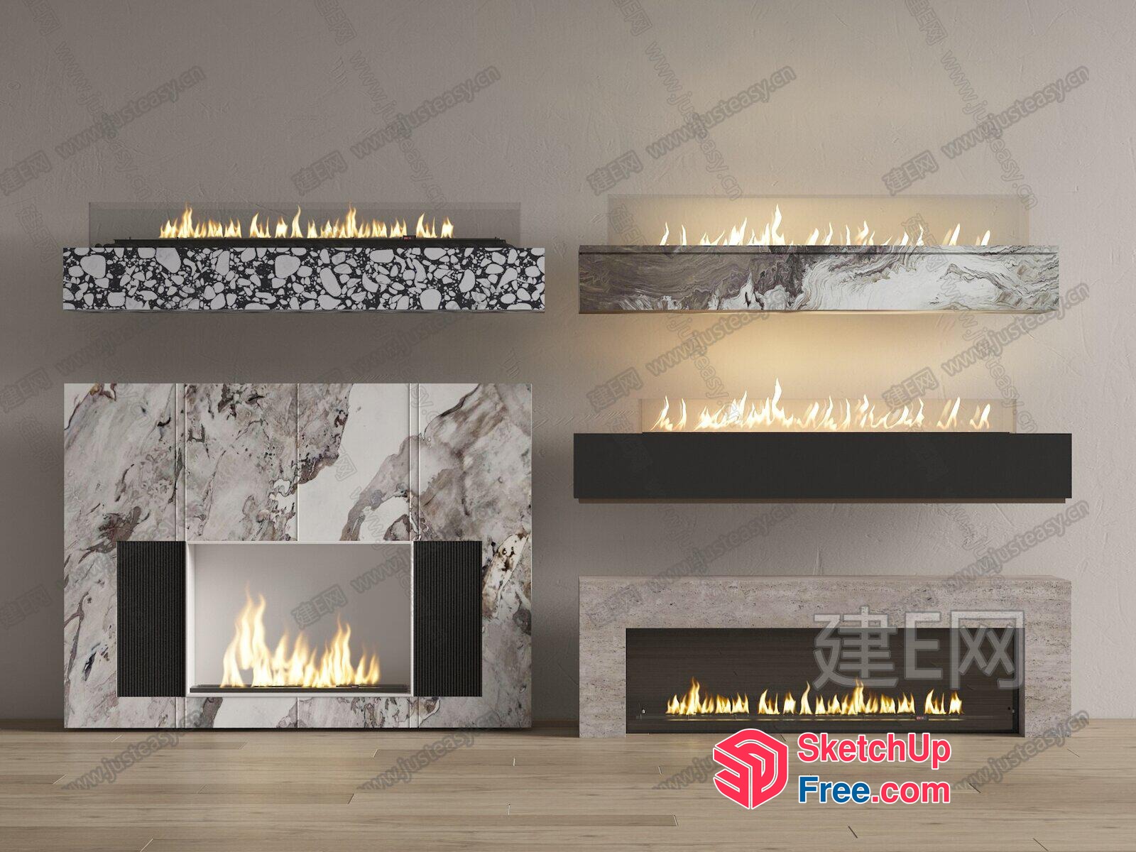 Modern Fireplace Designs For Contemporary Living Spaces 3D SketchUp File
