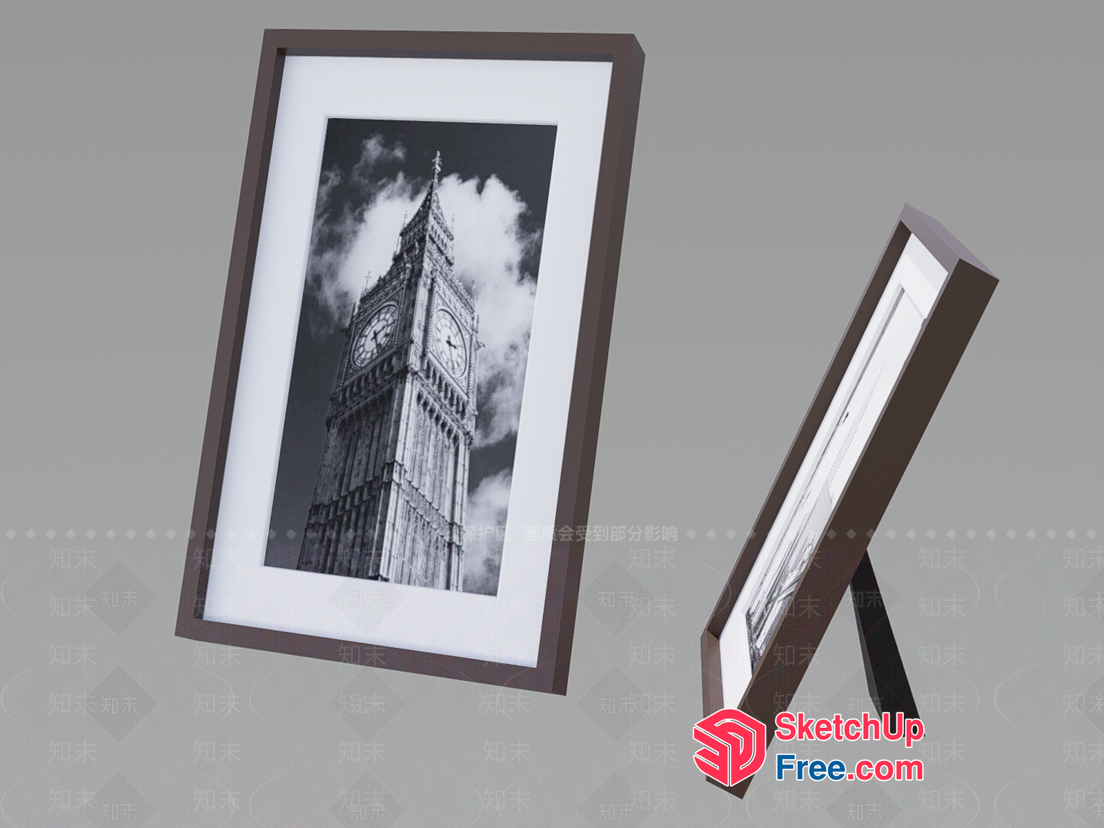 Classic British Architecture Clock Tower Picture Frame 3D SketchUp File