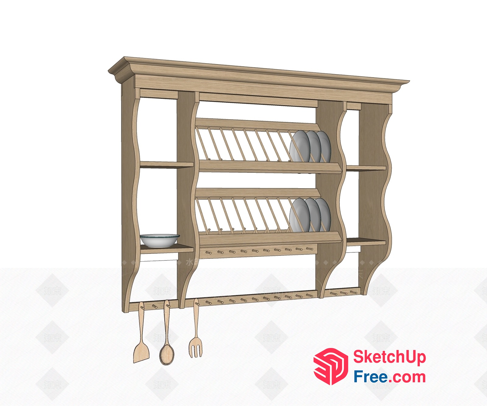 Kitchen Utensils Display Shelf 3D SketchUp File