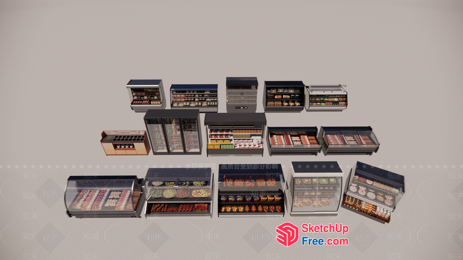 Food Display Cases 3D SketchUp File
