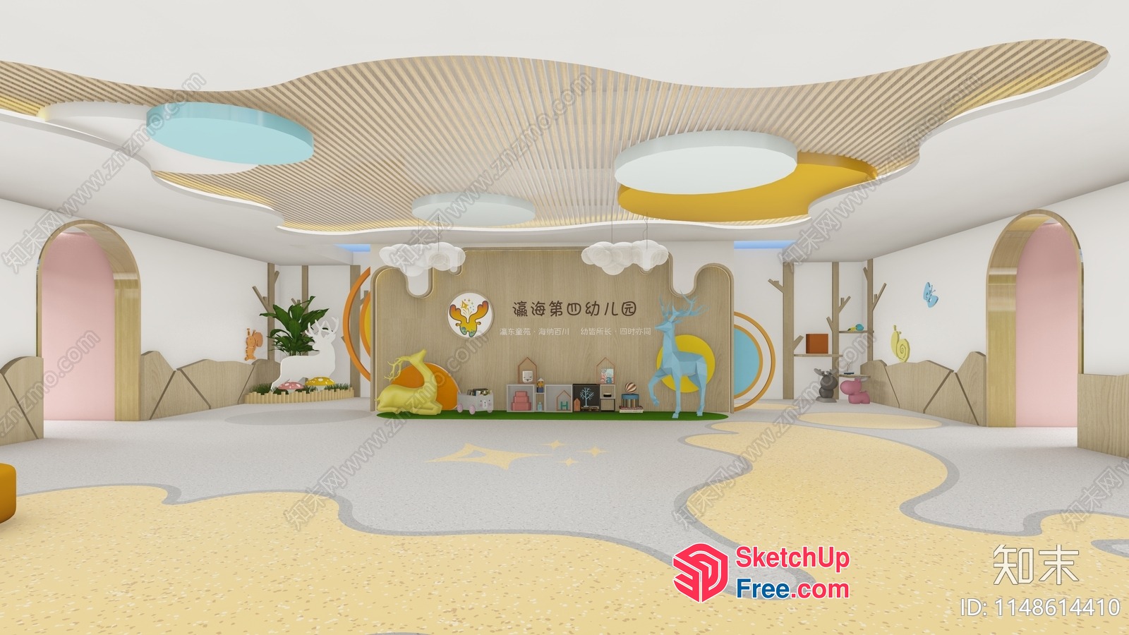 Whimsical Playroom With Animal Decorations And Creative Lighting 3D SketchUp File
