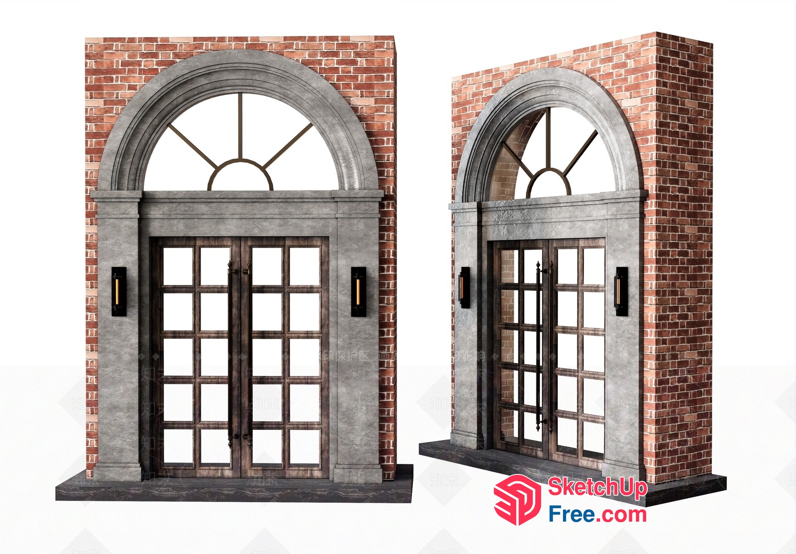 Elegant Brick And Stone Doorway 3D SketchUp File