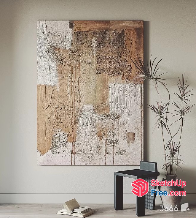 Abstract Artwork In Neutral Tones 3D SketchUp File