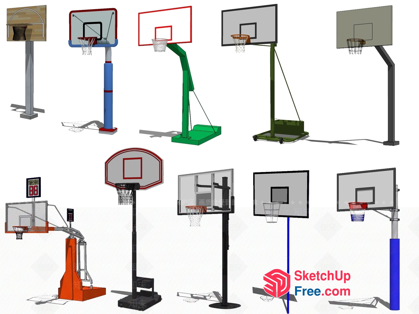 Basketball Hoops Collection 3D SketchUp File
