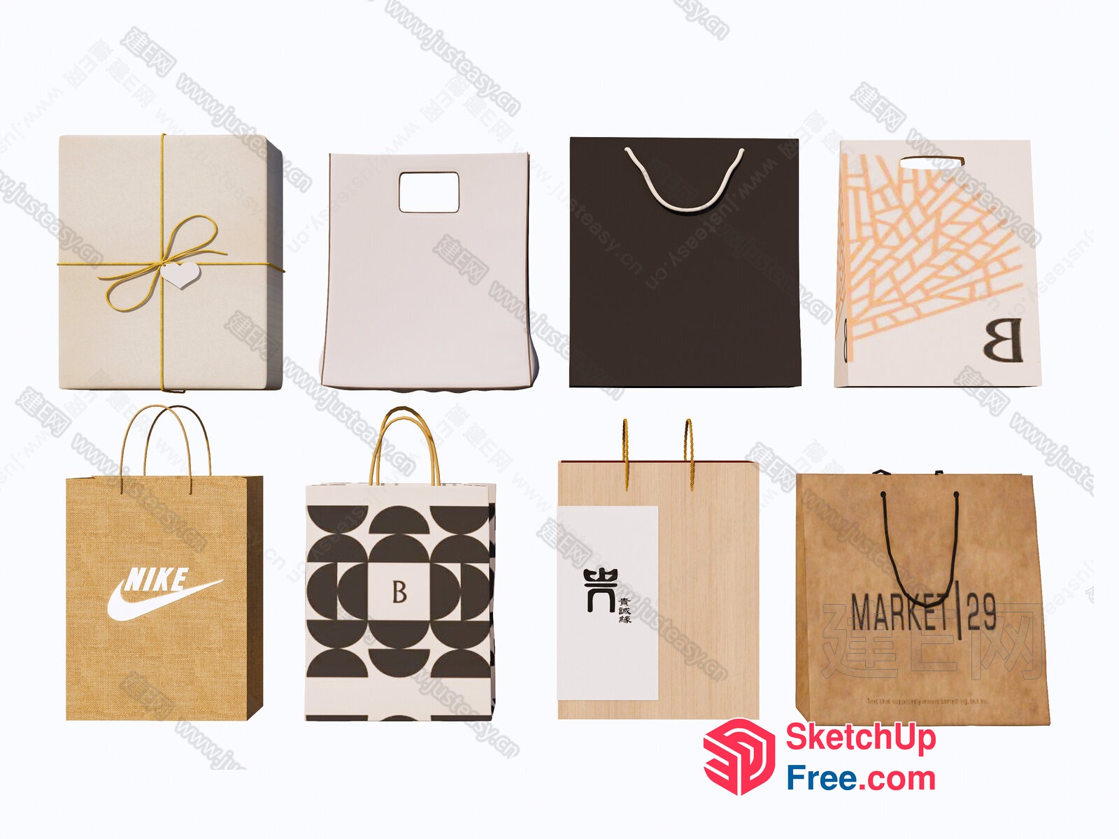 Shopping Bags Collection 3D SketchUp File