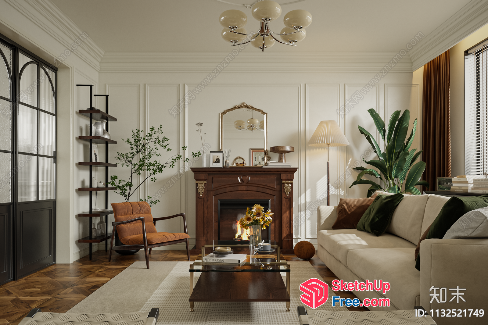 Elegant And Sophisticated Living Room Decor 3D SketchUp File