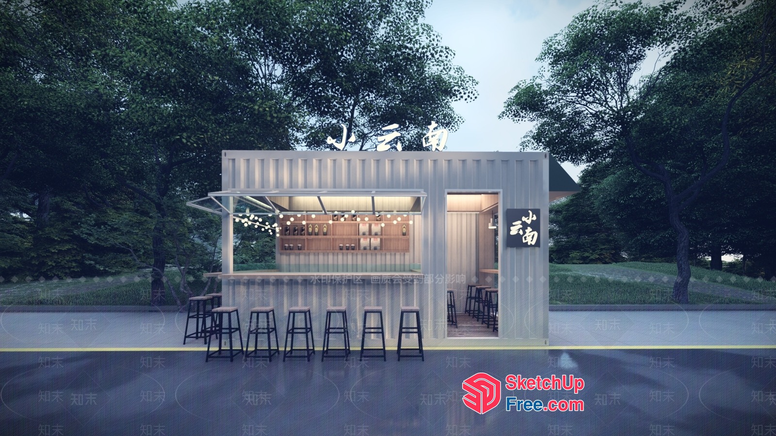 Modern Japanese Style Food Truck 3D SketchUp File