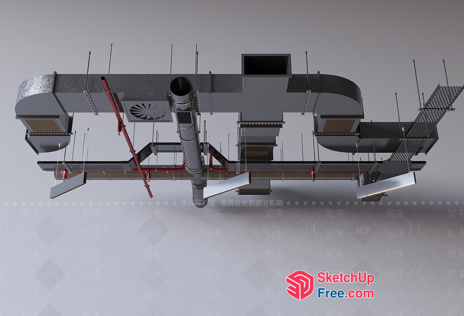 Industrial Style Ventilation System 3D SketchUp File