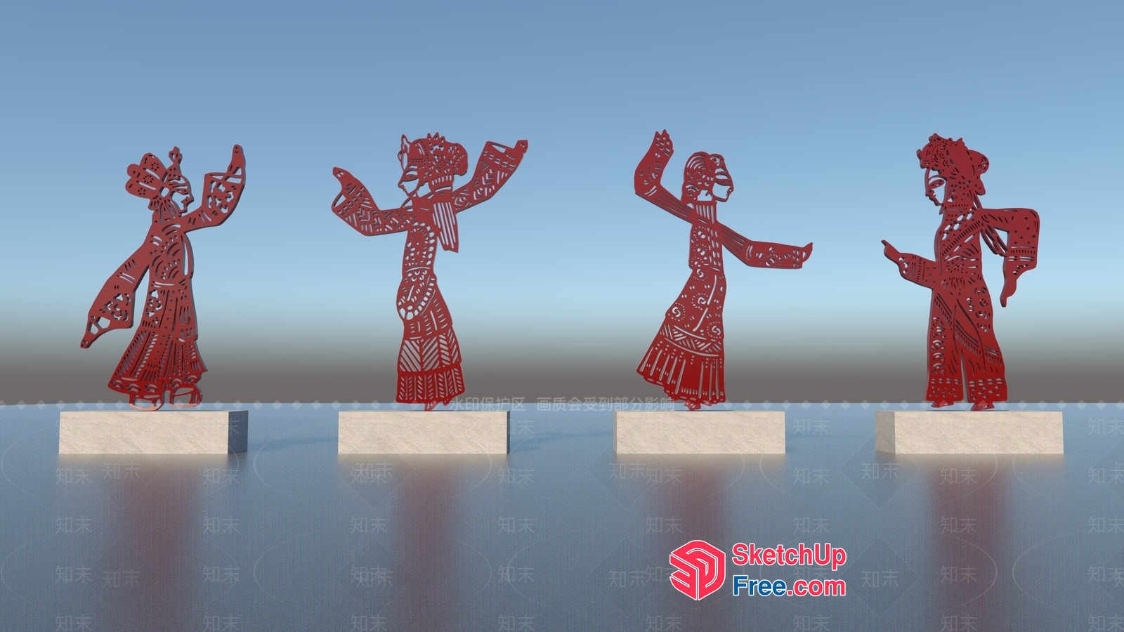 Ancient Chinese Shadow Puppets 3D SketchUp File
