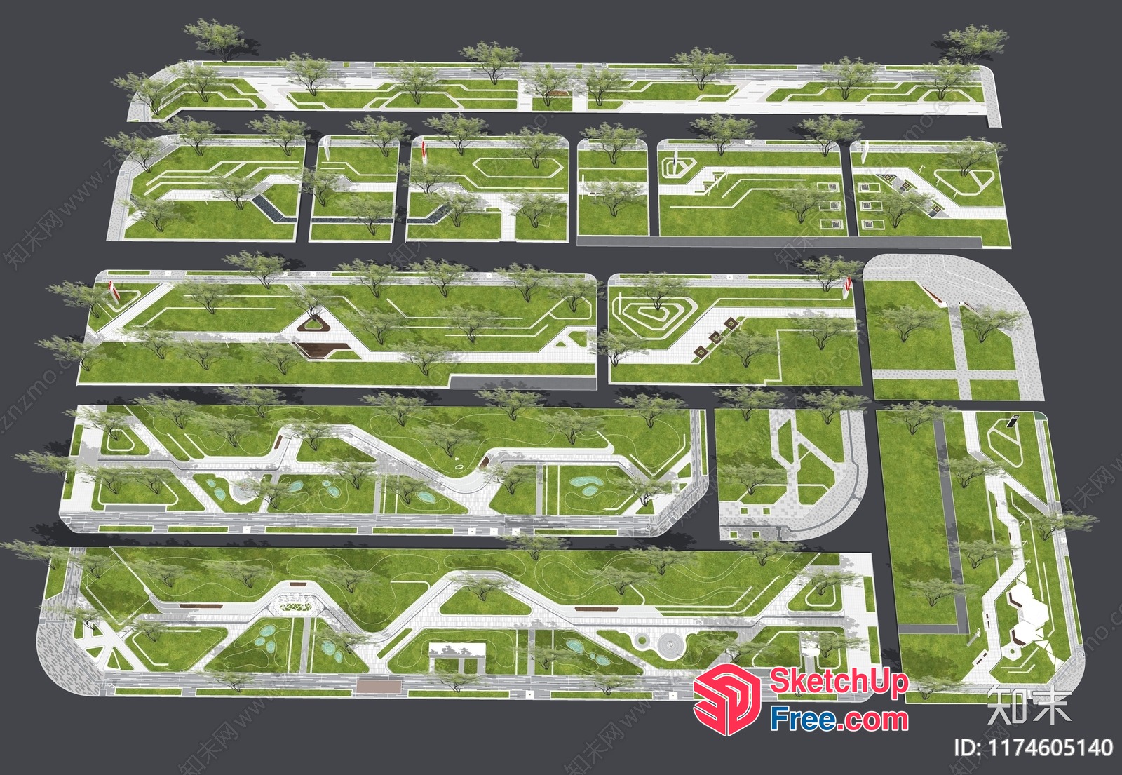 3D Model Of A Commercial Street With A Modern And Futuristic Design 3D SketchUp File