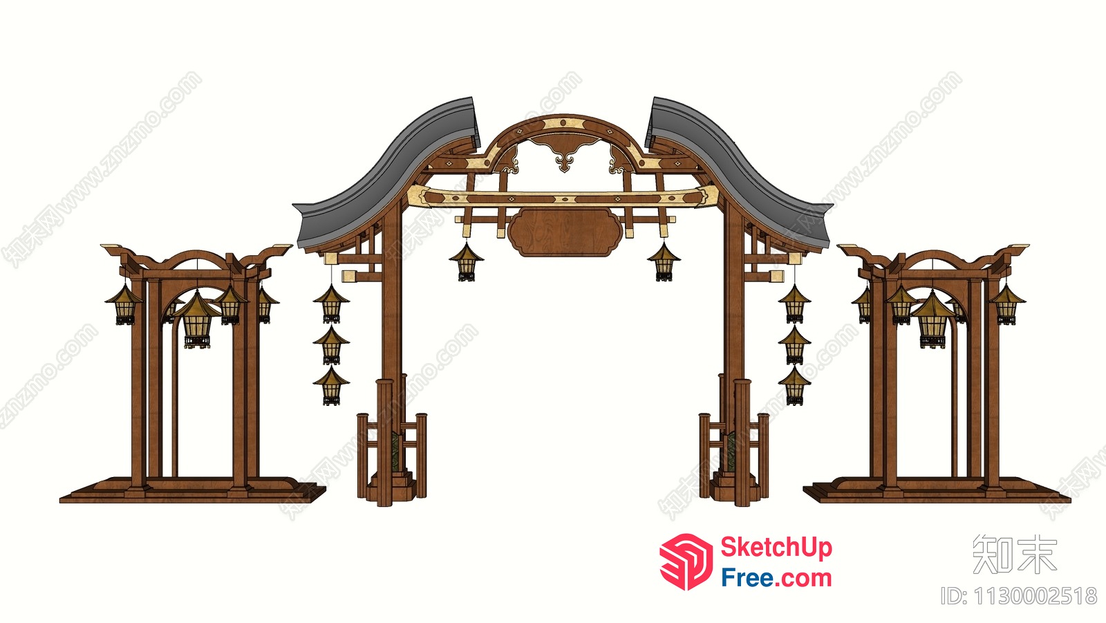 Traditional Japanese Entrance Archway 3D SketchUp File