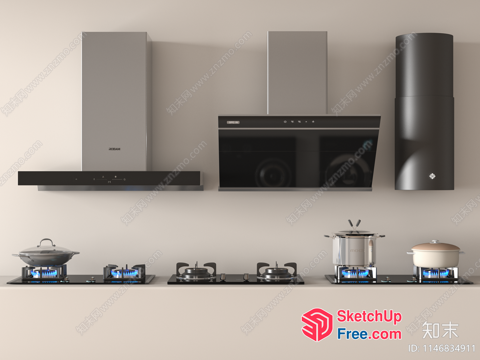 Modern Kitchen Appliances And Utensils 3D SketchUp File