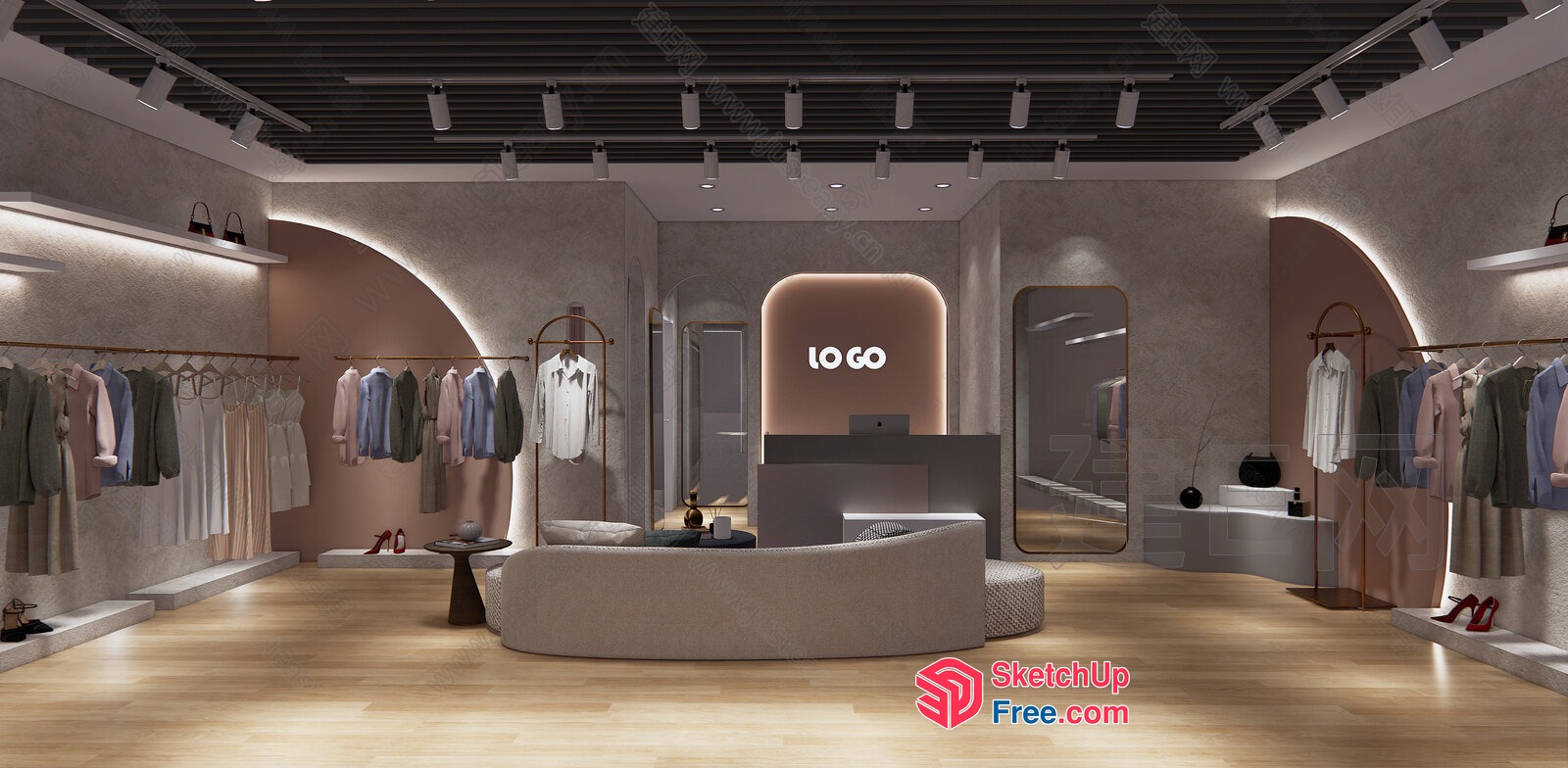 Modern Fashion Boutique Interior 3D SketchUp File