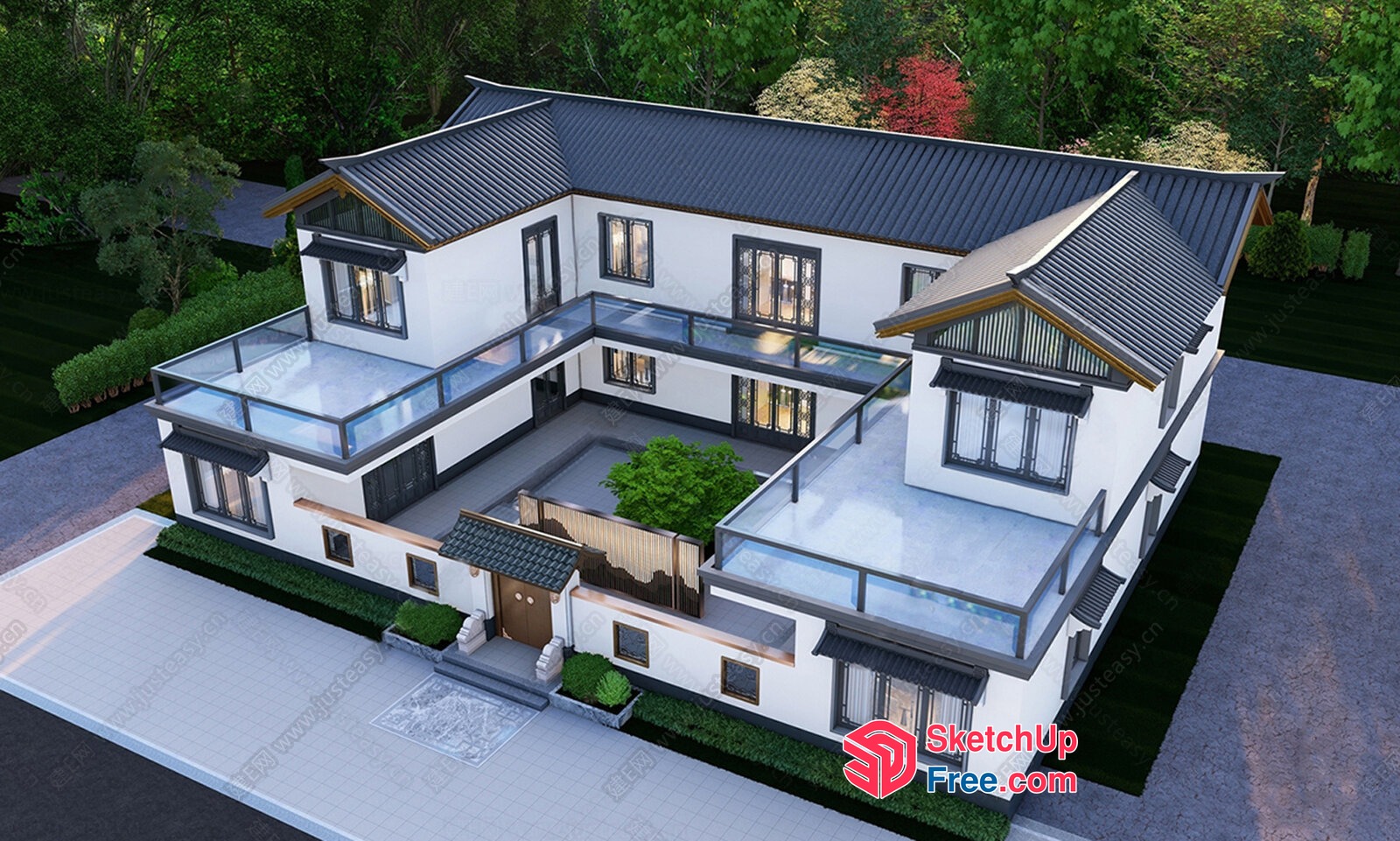 Luxurious Asian-Style Villa 3D SketchUp File