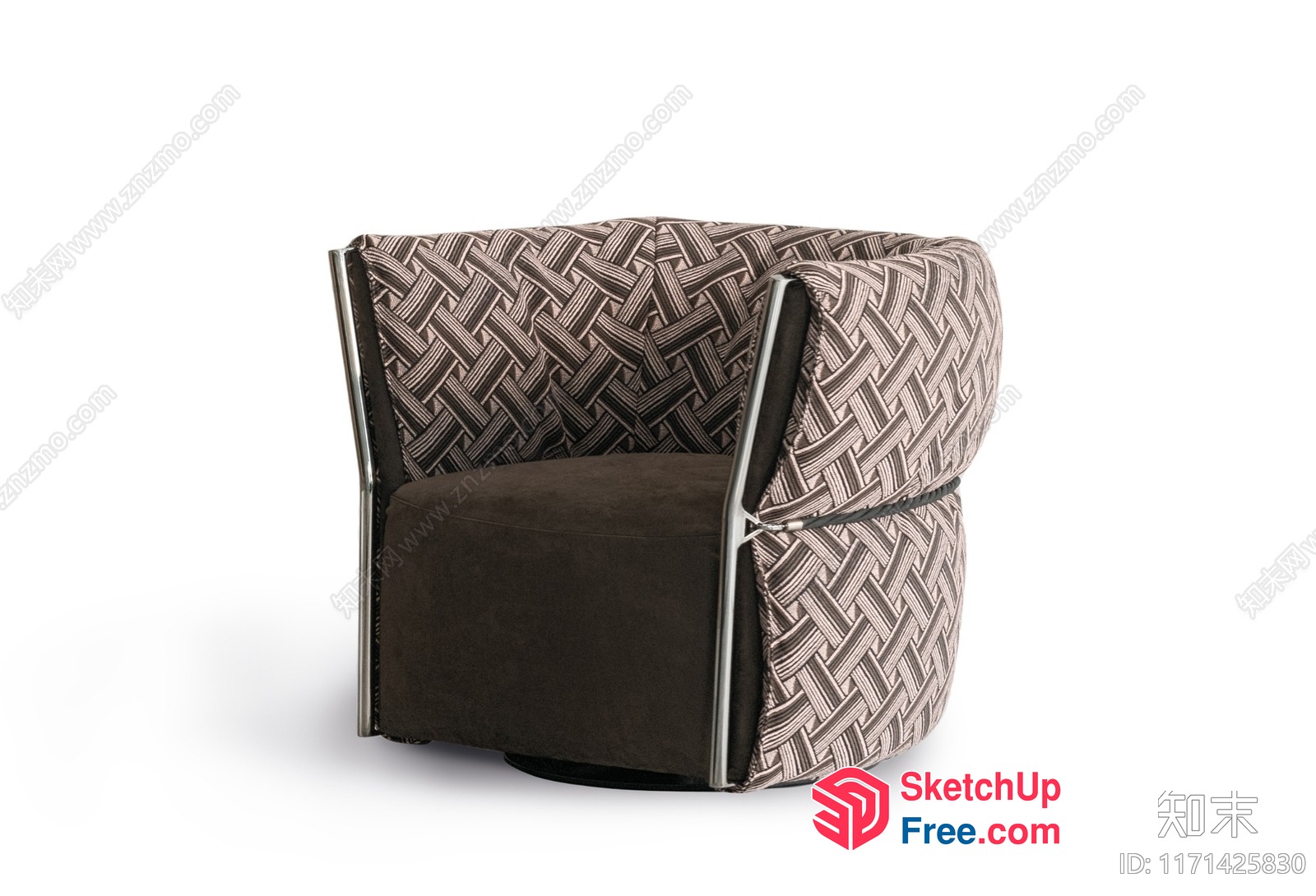 Modern Armchair With Geometric Pattern 3D SketchUp File