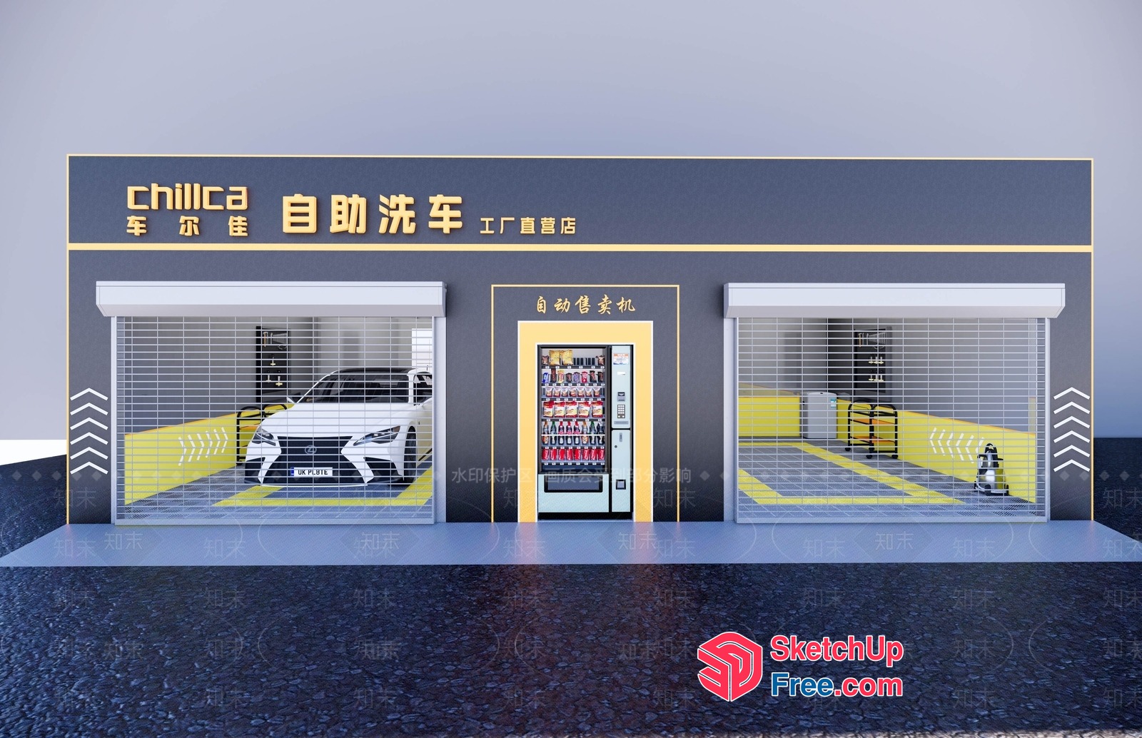 Chilica Garage Auto 3D SketchUp File