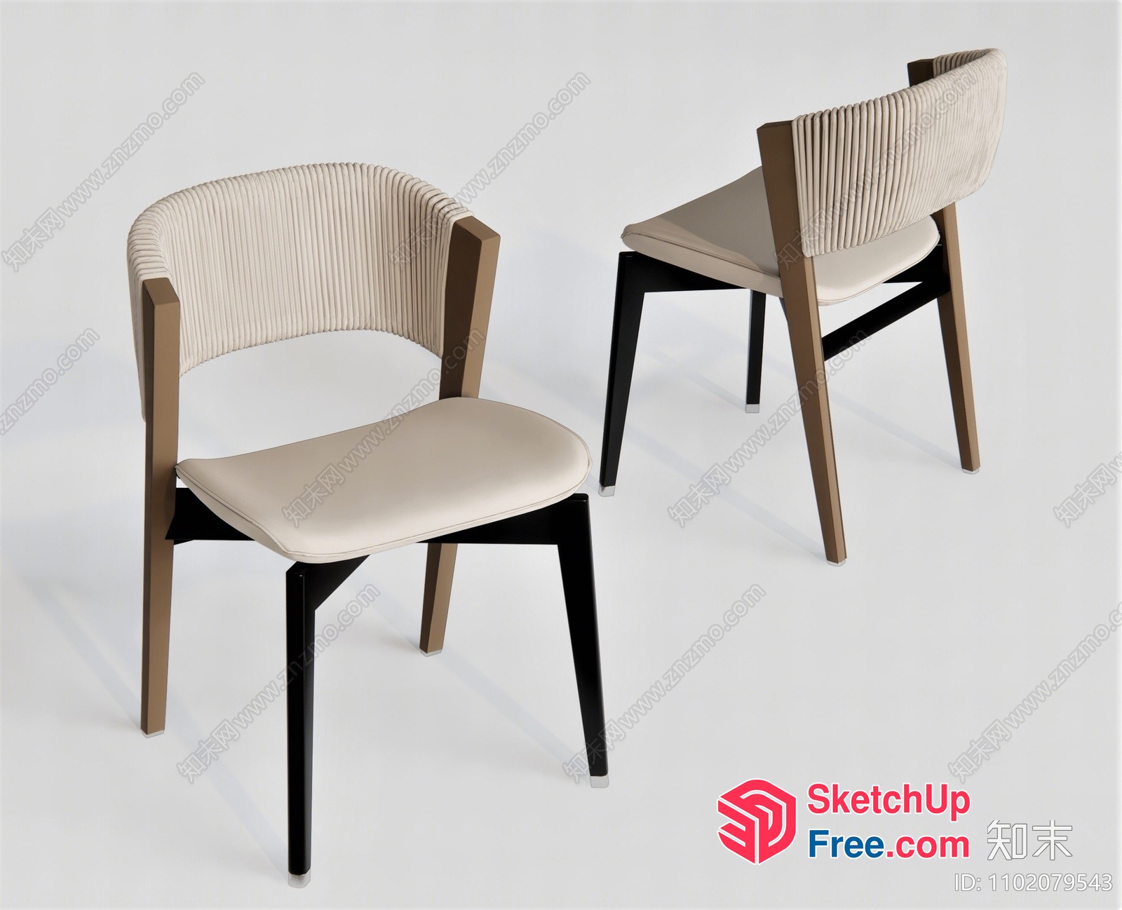 Modern Minimalist White Dining Chairs 3D SketchUp File