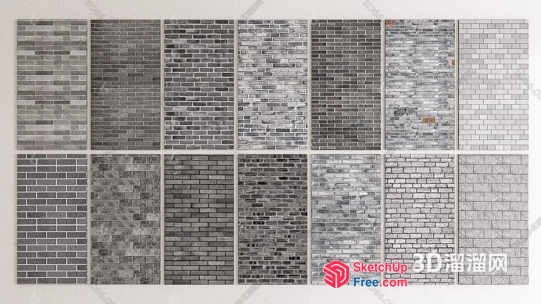 Brick Wall Patterns Collection 3D SketchUp File