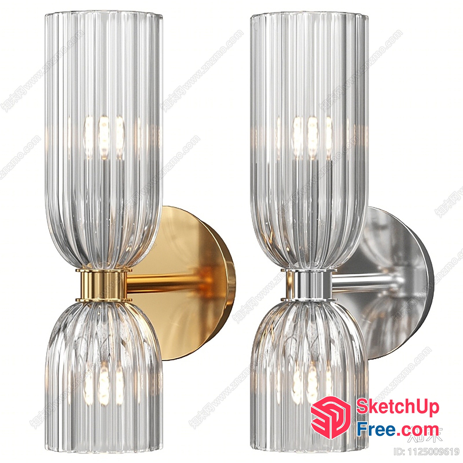 Elegant Modern Glass Wall Lamp 3D SketchUp File