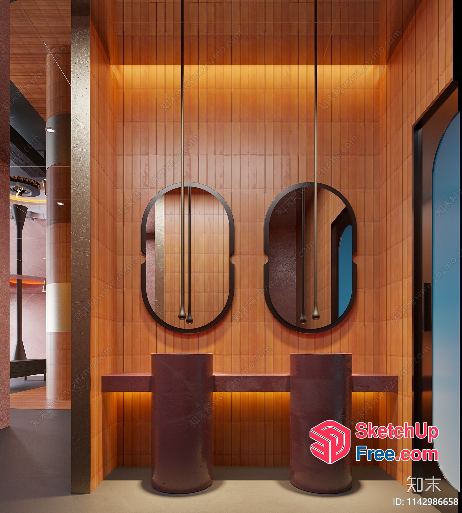 Contemporary Modern Bathroom Interior Design 3D SketchUp File