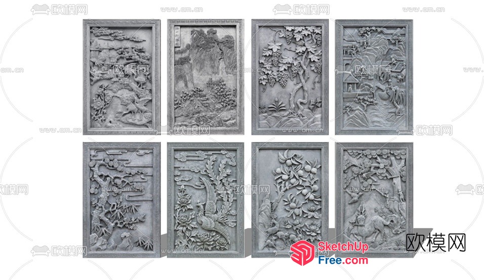 Intricate Carved Wall Panels 3D SketchUp File
