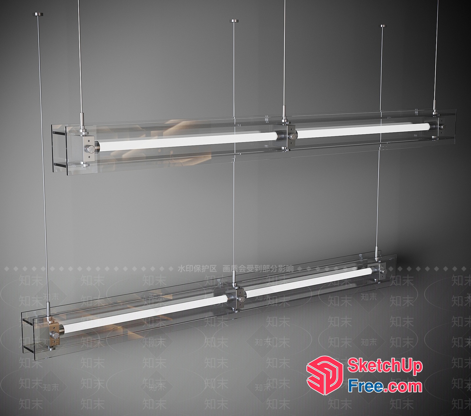 Modern Minimalist Glass And Metal Light Fixtures 3D SketchUp File